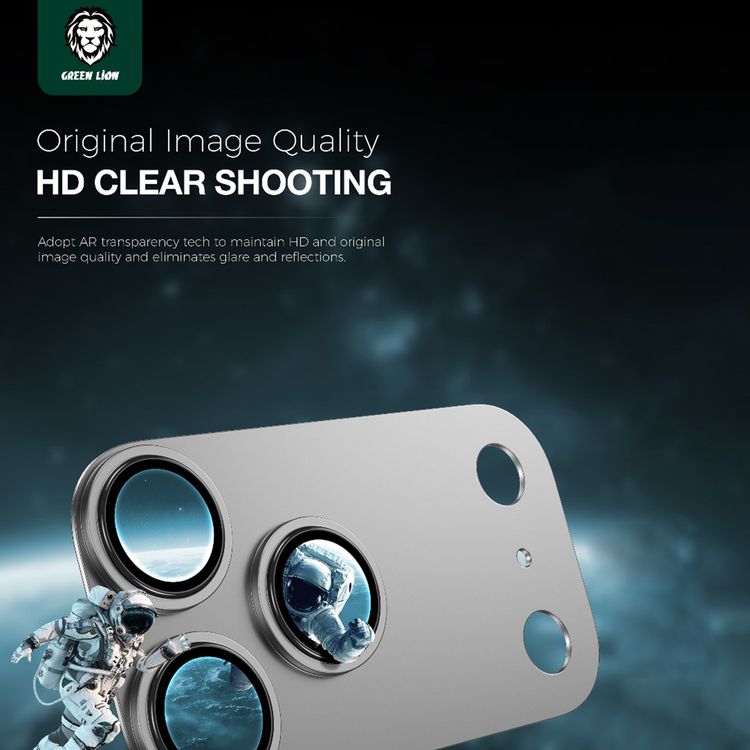 Green Lion Camera Lens Pro for iPhone 17 Pro, HD Clarity, Anti-Scratch, Anti-Fingerprint, Nano Absorption, Aluminum Lenses, Innovative Design, Easy Installation - Silver Titanium