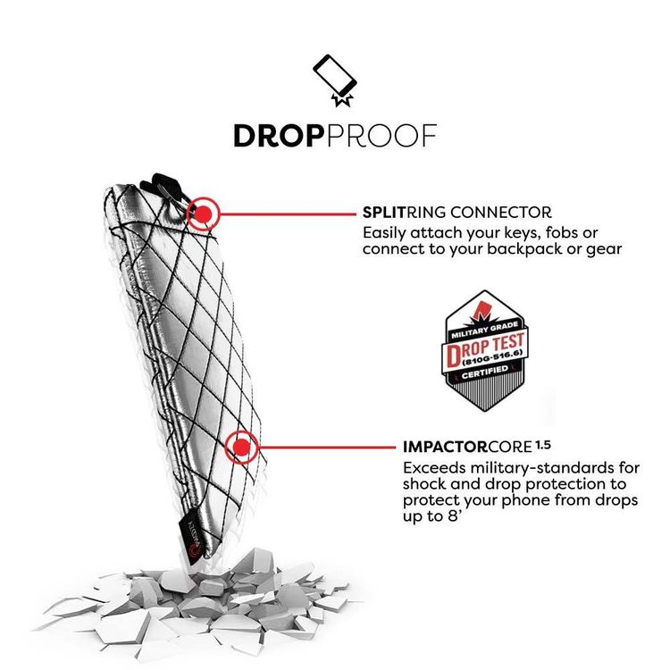 Phoozy Apollo II Series AntiMicrobial Thermal Mobile Phone Case Capsule, Shock & Drop Protection Cover, Insulated Ultra-Slim Germ, Extends Battery Life - Silver