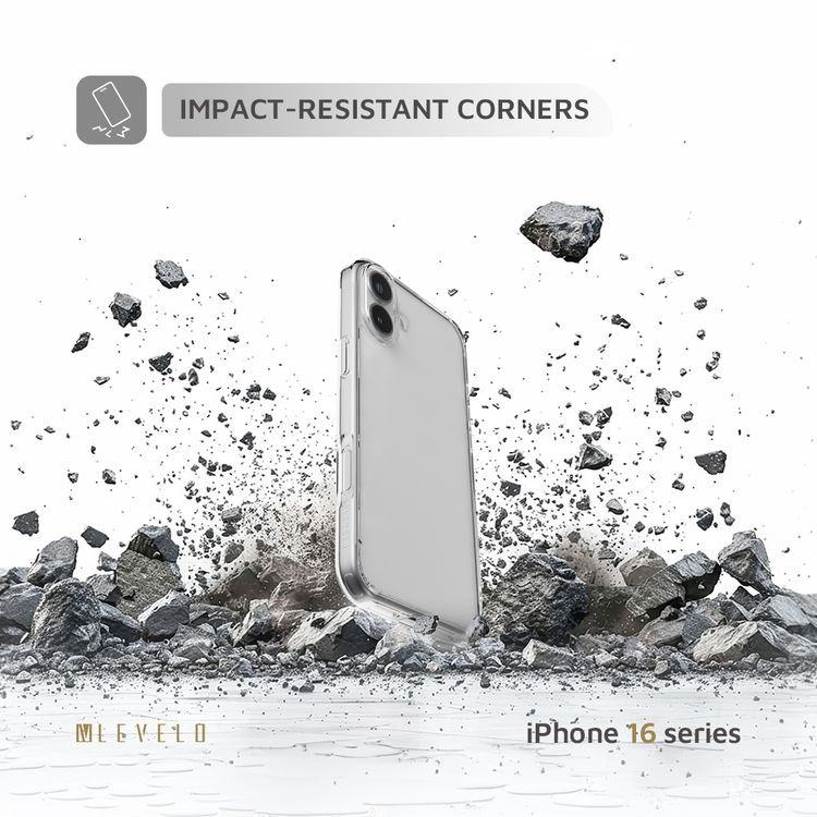 Levelo Clara Case for iPhone 16 Pro Plus with Clearview Technology, 3H Scratch Resistance - Clear