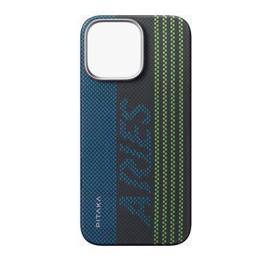 Pitaka Aries Tactile Woven Case for iPhone 16 Pro, MagSafe Compatibility, Slim & Lightweight, Secure Grip, Raised Edge Camera - Credit Card