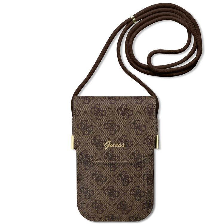 Guess 4G Cord Script Wallet Bag - Brown
