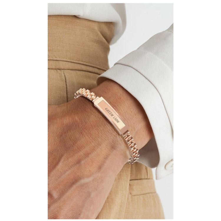 Green Lion Smart Bracelet Zinc Alloy Case with Heart Rate & Sleep Monitoring, Camera Control, 5 Days Working Time, Waterproof, 16mAh Battery Capacity, Bluetooth 5.1 - Gold