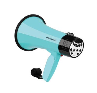 Porodo Kids Megaphone, Clear & Load Sound, Lightweight & Portable, High Power Output - Sky Blue
