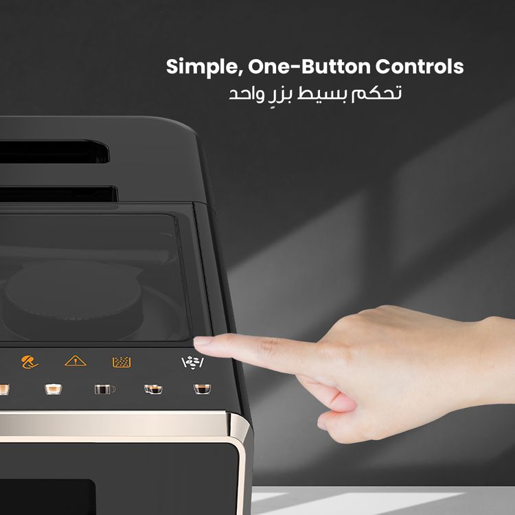 LePresso 20 Bar Full Automatic Coffee Machine, Adjustable Grinder, Hot Water Dispenser, Multiple Brewing Options - Black