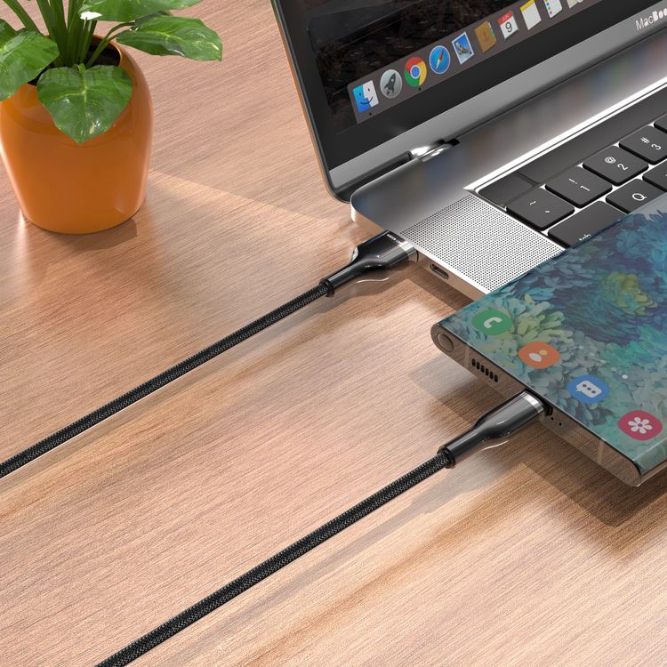 Green Lion USB-A to USB-C 18W Braided Zinc Alloy Cable with Durable Braided, Zinc Alloy Finish, Charge & Sync - Black