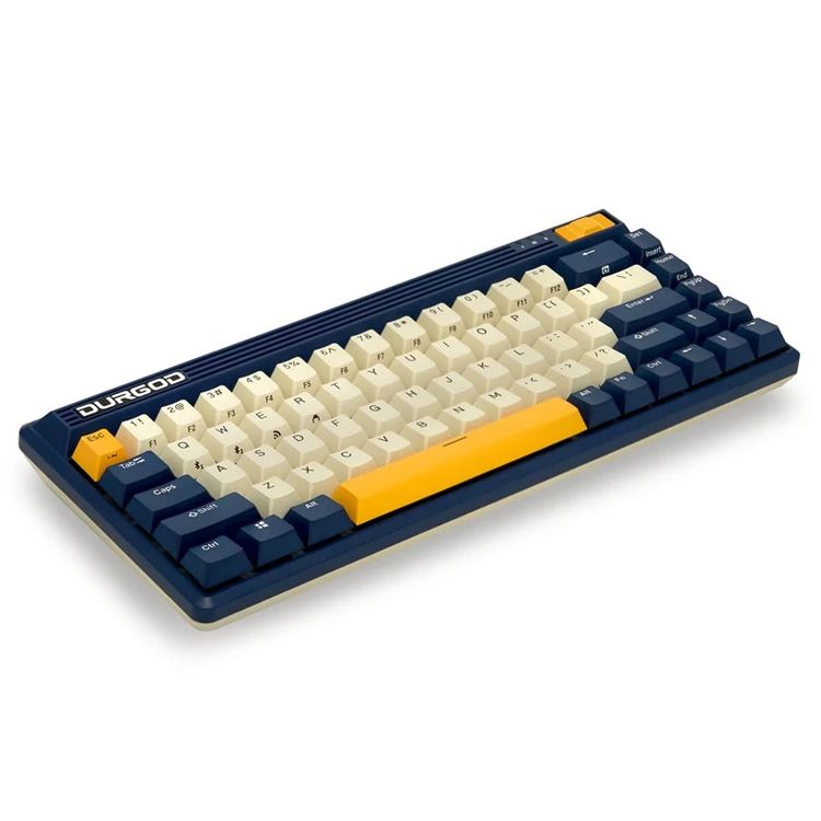 Durgod Fusion Wireless Mechanical Keyboard 65% Layout Doubleshot PBCherry Profile, Bluetooth 5.0, compatibility with Mac & Windows, USB Type C, Brown Switch - Gray/White/Orange