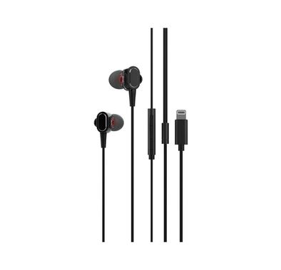 Green Lion Echo Stereo Wired Earphones with Control Buttons, Built-in Microphone, 95dB Sensitivity, Super Lightweight, User Friendly - Black