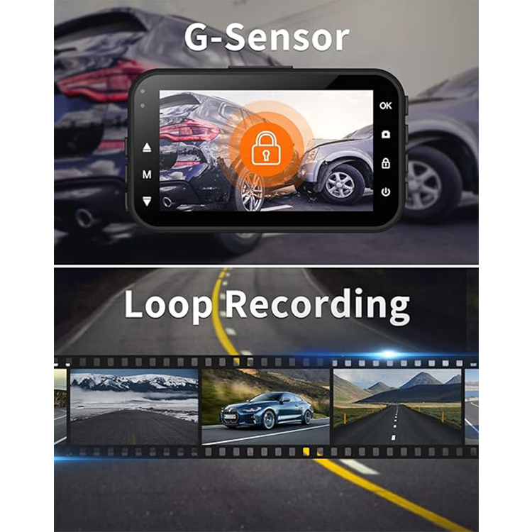 ThiEYE Dual Dash Cam Front and Rear, 1080P FHD 3” IPS Screen, 170° Wide Angle, Loop Recording, WDR, Night Vision, G-Sensor