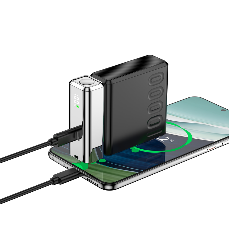 Porodo Chargeloop Keychain USB-C to USB-C Data Cable with 60W PD Output, 480Mbps Data Transfer Rate, 20cm Cable Length, Durable Zinc Alloy & Nylon Braided Material, High-Speed Charging, Compact Design - Black