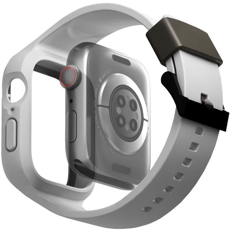 Uniq Monos 2-in-1 Strap with Hybrid Case for Apple Watch - Chalk Grey