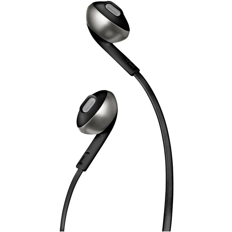 JBL Tune 205 In-Ear Wired Headphones with 3.5mm Audio Jack, Integrated Microphone, 118.2cm Length, JBL Pure Bass Sound, Carrying Pouch - Black