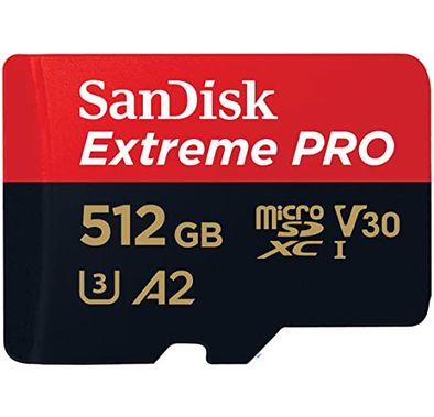 SanDisk 512GB Extreme Pro microSDXC + Rescue Pro Deluxe 170MB/s A2 C10 V30 UHS-I U4 - Red