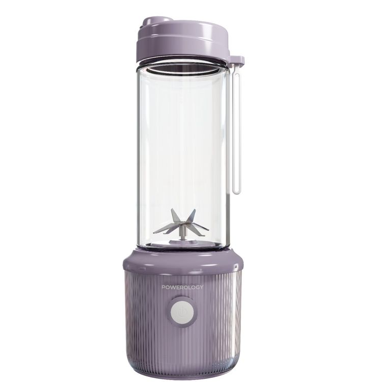 Powerology Press & Refresh Portable Blender with 450mL Capacity, 126W Motor Power, Sharp Steel Blades, Leakproof, BPA-Free Material, 16500RPM Motor Speed - Lavender