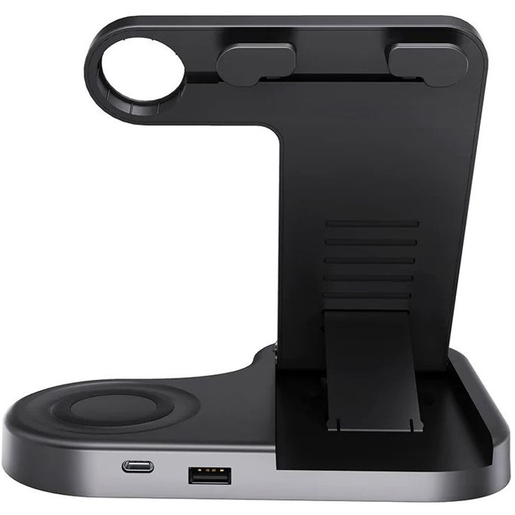 Powerology 3-in-1 Wireless Powerstand Pro 15W Charger, Charge 3 Devices - Black