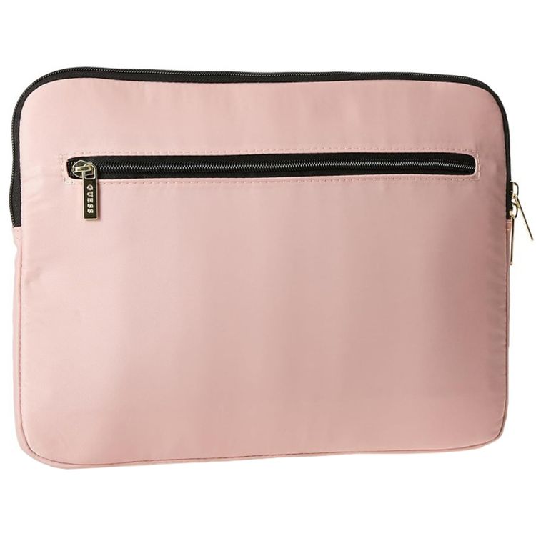 Guess Laptop Sleeve for Computer 13" with High-Quality Nylon Material, 3 Pockets, Zipper Closure, Water-Resistant - Light Pink