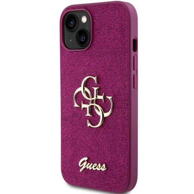 Guess Fixed Glitter Case with Big 4G Logo - Purple - iPhone 15 Pro