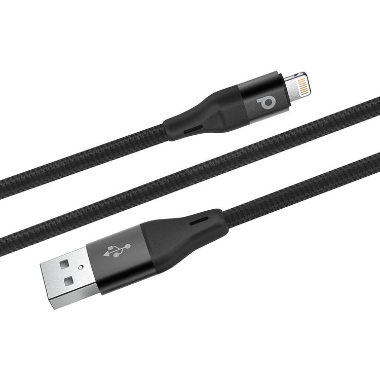 Porodo Aluminum Braided Lightning Cable 2.2m 2.4A - Black