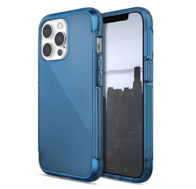X-Doria Raptic Air for iPhone 14 Pro, Raised Bezel, Soft Rubber Interior, Slim & Compact, Recyclable & Biodegradable, Scratch and Damage Protection - Blue