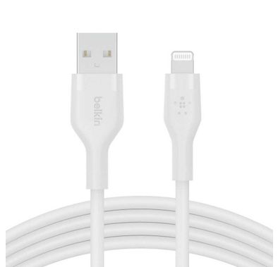 Belkin BOOST CHARGE™ Flex USB-A to Lightning Connector Soft-touch Silicone, 1M - White