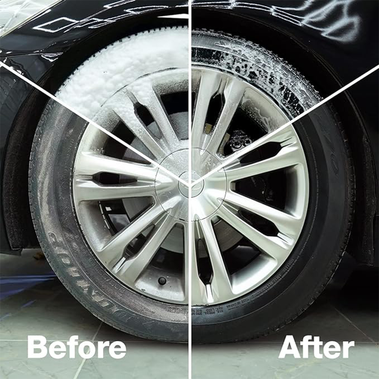 ROADPOWER 4X Tire Foam Cleaner, 650ML, 1PCS, Removes Brake Dust, Dirt & Grime, Enhances Tire Shine, Safe on Most Wheels, 2-in-1 Foaming Spray Formula