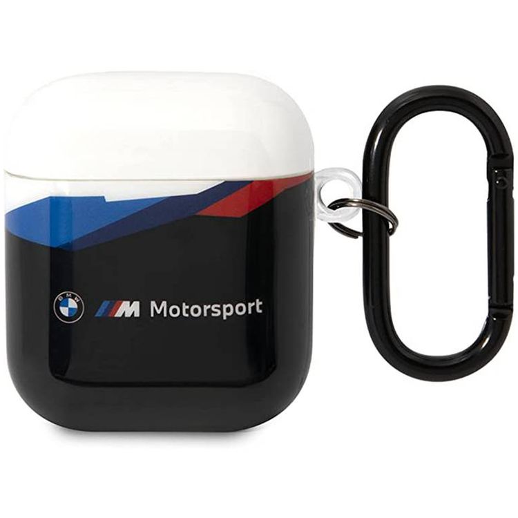 BMW Motorsport AirPods 1&2 Case with Transparent Lid, Scratch, Shock and Impact Protections, Easy to Install, Snap-on Design, Fingerprint Resistant Surface  - Black