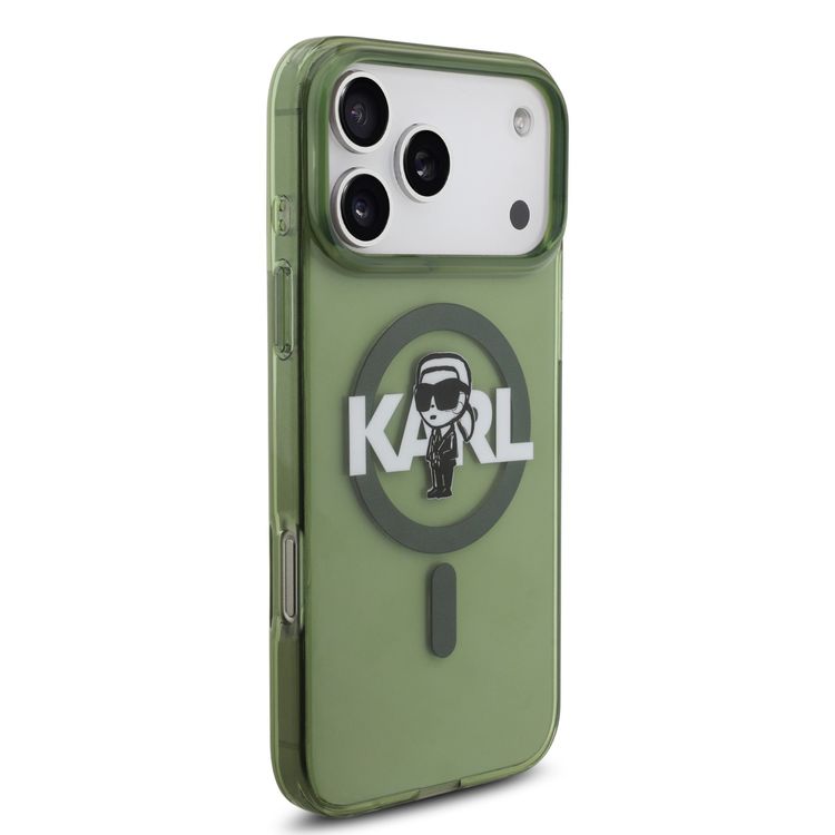 Karl Lagerfeld MagSafe IML Case with Karl Sketch for iPhone 17 Pro Max, Slim Profile, Lightweight Design, Easy Snap-On, Comfortable Grip, Sustainable Packaging, Drop Protection - Kaki