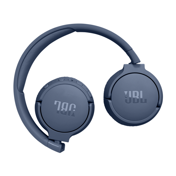 JBL T670 Over-Ear Noise Cancelling Bluetooth Stereo Wireless Headphone, Up to 70Hours Battery Life, Multi-Point Connection, Flat-fold design, Detachable Cable, Audio cable, Speed charge - Blue 