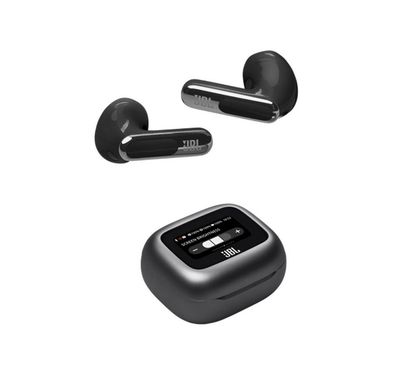 JBL Live Flex3 True Wireless Earbuds with Display, 50 Hours Battery Life, Adaptive Noise Cancelling, Multi-Point Connection, Water and Dust Resistant, 6 Microphones, JBL Spatial Sound - Black