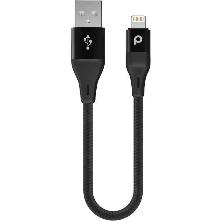 Lightning Cable Porodo  Aluminum Braided Lightning Cable - Black