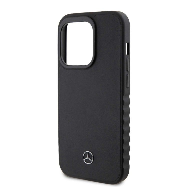 Mercedes-Benz iPhone 15 Pro Max For Smooth Genuine Leather Case - Black