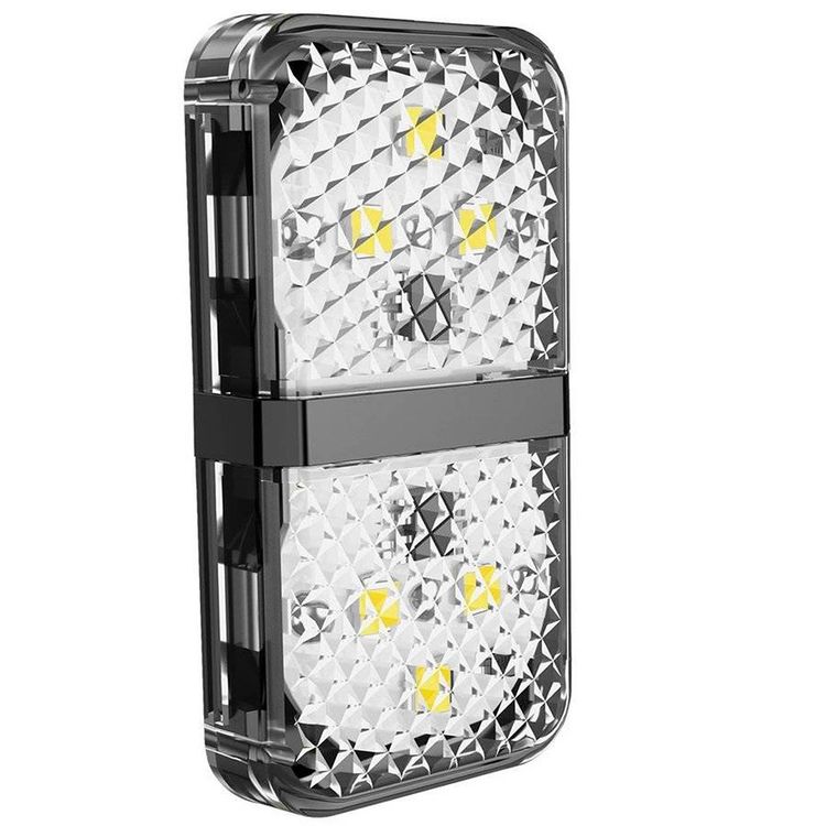Baseus Door Open Warning Light with LED Lamp, Aluminum + ABS + PC, Waterproof, 2 Pieces - Black
