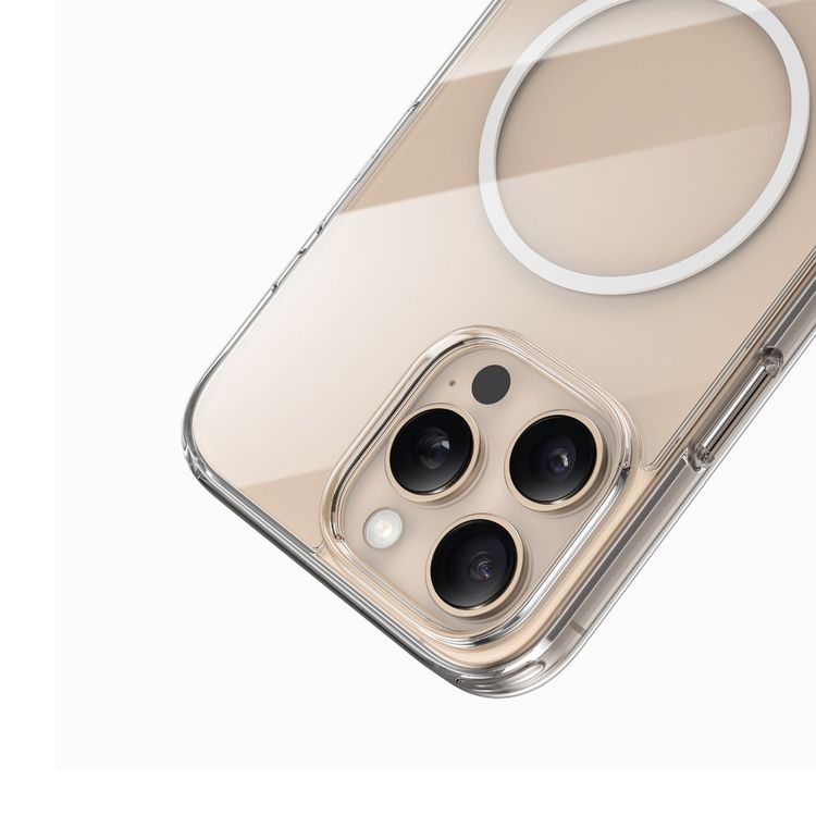 جراب جرين ليون المقاوم للاصفرار مع تقنية MagSafe لجهاز iPhone 16 Pro Max، بحافة مرتفعة للكاميرا، مغناطيسات N52 قوية، حماية من السقوط، مقاوم للصدمات، تصميم شفاف كريستالي - شفاف