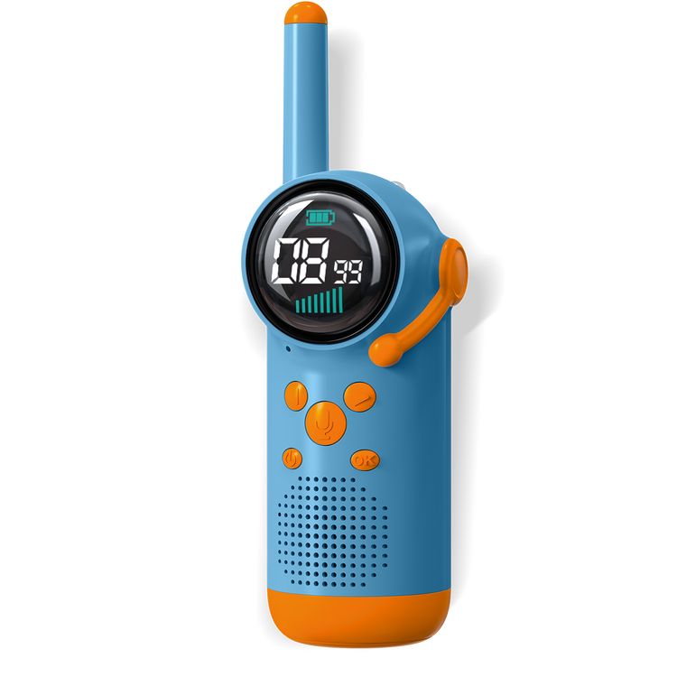 Porodo Kids Dual LCD Walkie Talkies with Flashlight & Keypad Child Lock, Flexible Channel Options, 400mAh Battery Capacity, Up to 8 Hours Working Time, 2 Days Standby Time - Blue