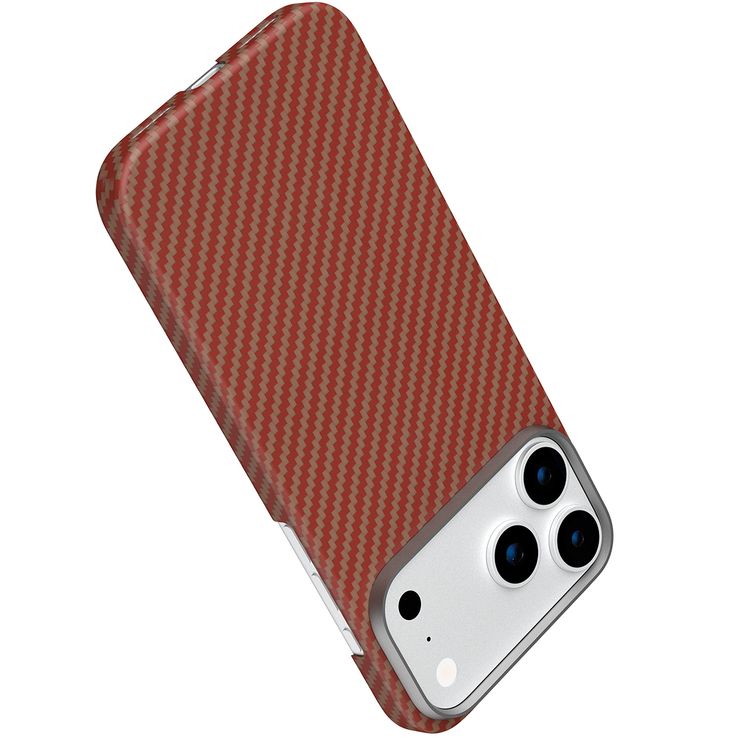 Levelo Sergei 1500D Aramid Fiber Case for iPhone 17 Pro, 5 Times Stronger than Steel, 0.95mm Thickness, Strong Magnets & MagSafe Compatible, Shock-Resistant Bumper, Bulletproof Protection, Raised Bezel for Camera, Ultra-Lightweight Design - Sunset