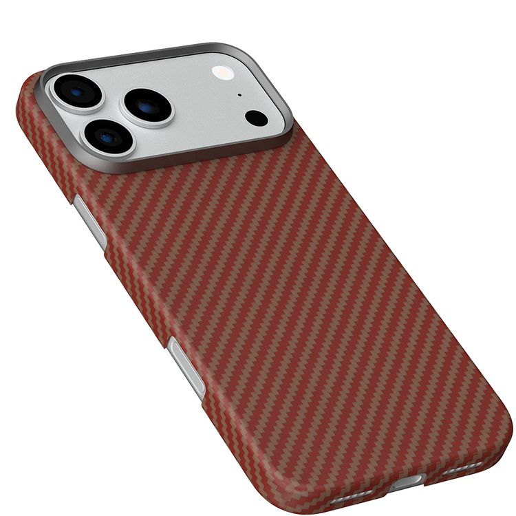 Levelo Sergei 1500D Aramid Fiber Case for iPhone 17 Pro Max, 5 Times Stronger than Steel, 0.95mm Thickness, Strong Magnets & MagSafe Compatible, Shock-Resistant Bumper, Bulletproof Protection, Raised Bezel for Camera, Ultra-Lightweight Design - Sunset