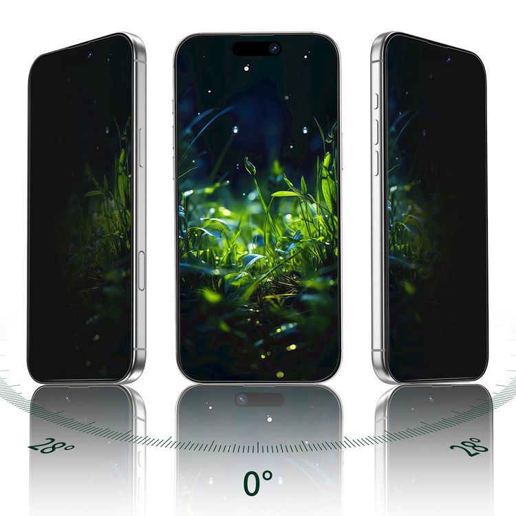 Green Lion 3D Silicone Plus Privacy Edge Glass for iPhone 17 Pro Max, Blocked Side Viewing, Anti-Scratch, Anti-Fingerprint, Grease Resistance, Air Bubble Prevention, Highly Responsive - Black