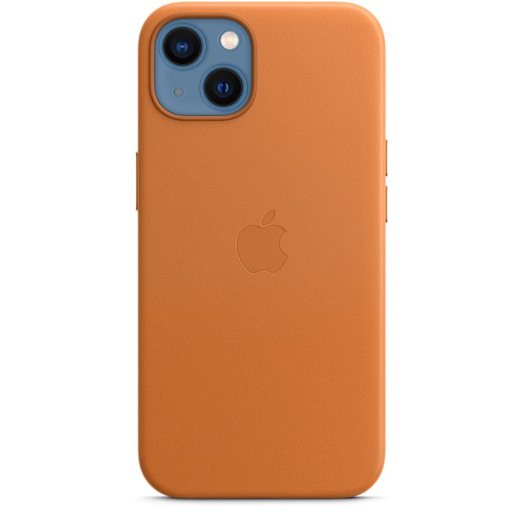 Apple Leather Case with MagSafe Compatible for iPhone 13 (6.1") - Golden Brown