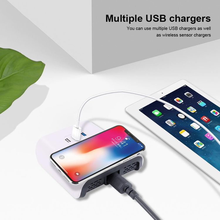 Budi Wireless Charger With 3 USB Charging Station