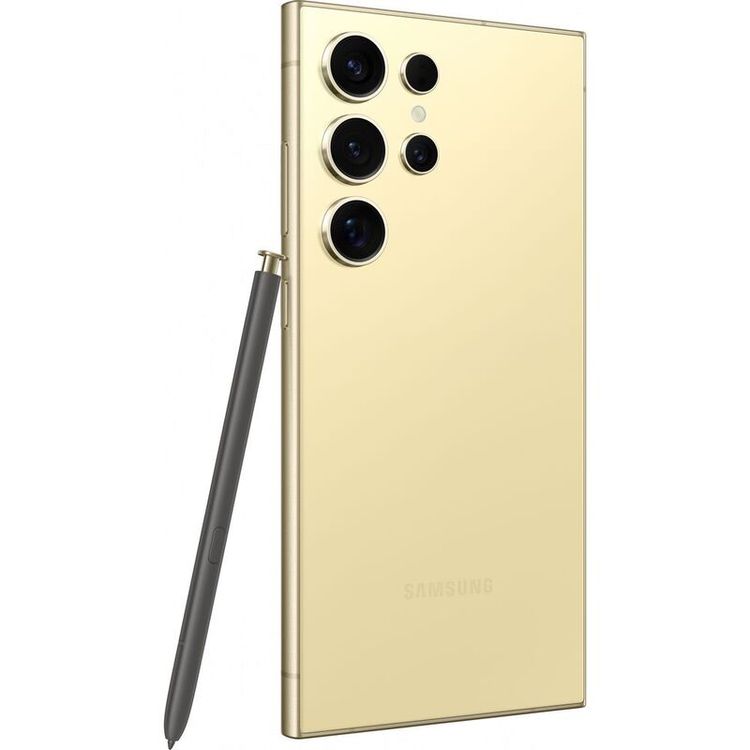 Samsung Galaxy S24 Ultra Smartphone with 5G Network Technology, Built-in S Pen, 6.8" Dynamic AMOLED 2x Display, 12GB RAM, 512GB Capacity, 200MP Camera Resolution, Octa-Core Processor, Dual eSim, Long-lasting Battery - Titanium Yellow