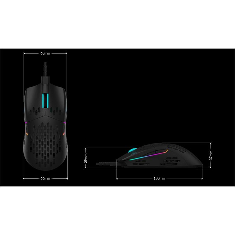 Keychron M1 Optical Wired Gaming Mouse PMW3389 Sensor 16,000 DPI, 68g Ultra-Lightweight, On-Board Memory, RGB Backlit, PC / Mac- Black