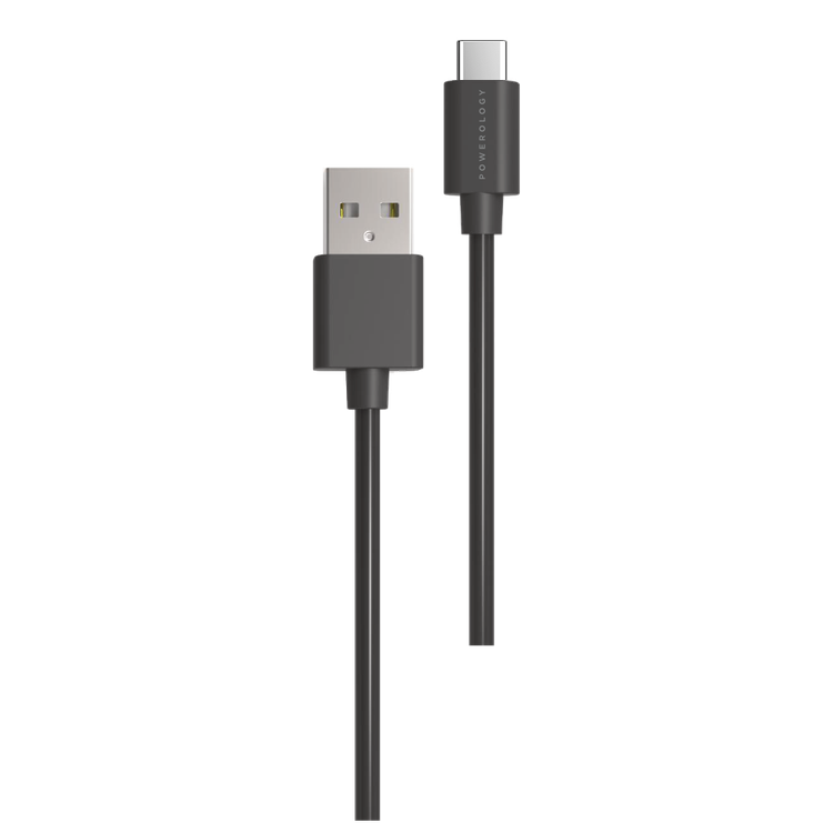 Powerology Dual Port Ultra-Quick PD Charger 36W with Type-C Cable 1.2m - Black	