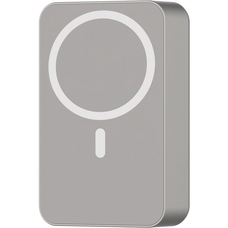 بنك الطاقة Powerology MagSafe من الألومنيوم بقدرة 20000 مللي أمبير في الساعة مع مؤشر لمستوى البطارية، تصميم خفيف الوزن وصغير الحجم، شحن سريع ومتزامن، مدخل ومخرج من النوع C، مخرج لاسلكي 15 وات - تيتانيوم