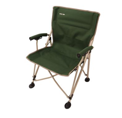Green Lion Outdoor Camping Chair With Carrying Bag with Durable Fabric Oxford 600D Material, Bottle Holding Pocket, Camping Friendly, Easy to Carry - Dark Green