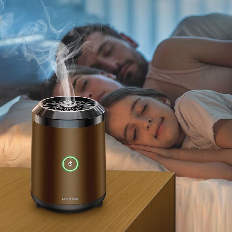 Green Lion Mini Bakhour 2 with Off Protection Mechanism, High-Quality Incense Burner, 2000mAh Battery Capacity, 10-15 Times of Operation, Compact & Portable Design, Type-C Charging Port - Khaki