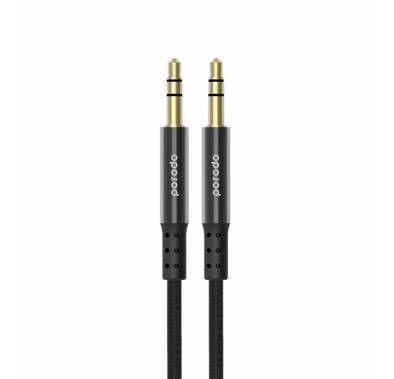 Porodo Metal Braided AUX Cable 1.2M 3.5mm Jack - Black