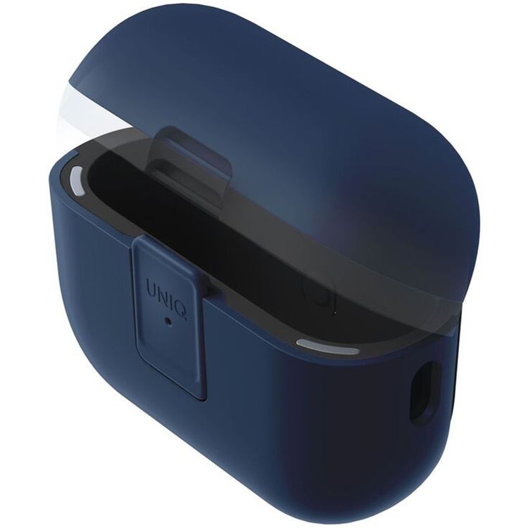 UNIQ Clyde Airpods Pro 2nd Gen Case, Hybrid Dual Layer Design, Premium Aluminum Carabiner, Wired and Wireless Charging - Blue