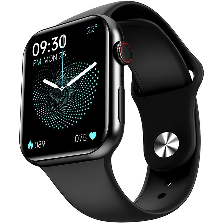 Green Lion Active Pro Smart Watch with Silicone Strap Included, Double Tap Function, Waterproof, Full Round Display, 230mAh Battery Capacity, Long Battery Life - Black