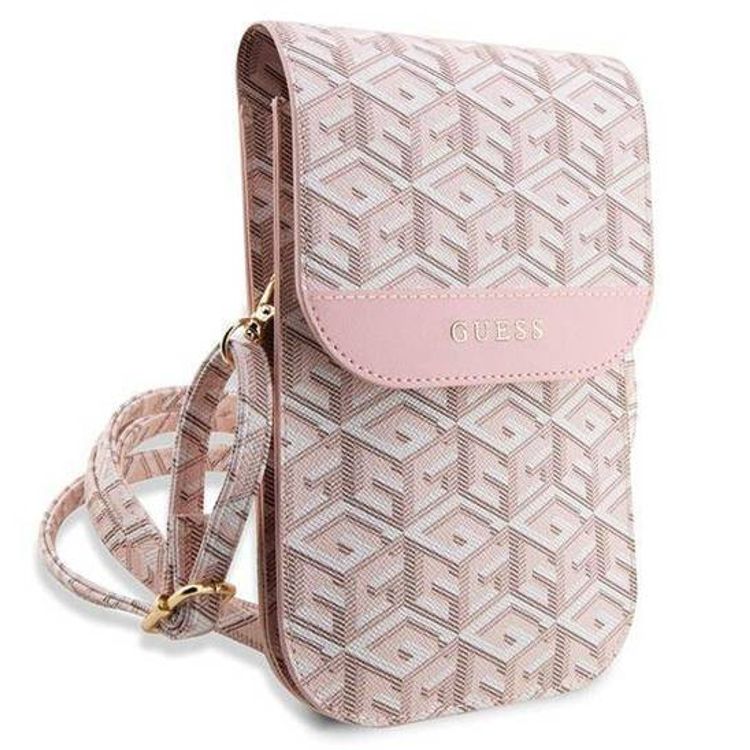 Guess Gcube Stripe Wallet Bag - Pink