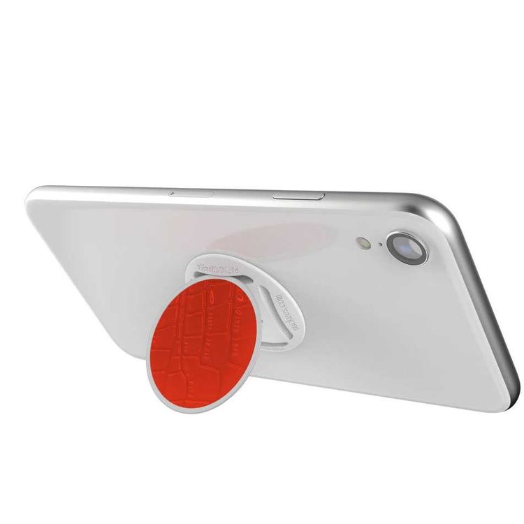 Nuckees Crocodile Vegan Leather Stand and Grip with Snug-hug Technology Compatible for Smartphones Fuchsia