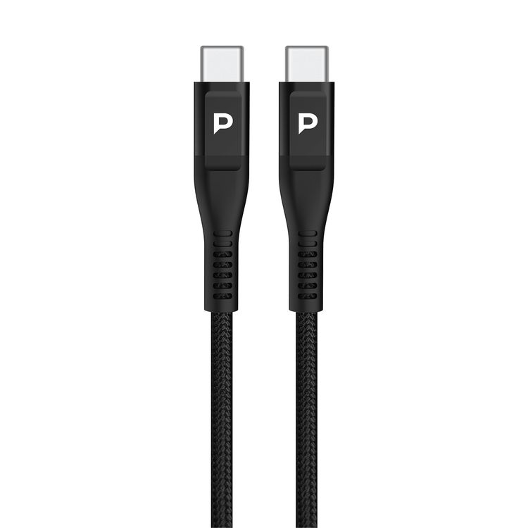 Powerology Volt-X 25W Mini Gan Wall Charger with USB-C to USB-C Cable, Universal Protocol Support, Fast Charging Speed, Wide Compatibility, Compact Travel Size - Black